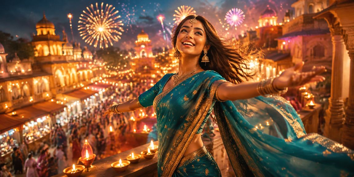 Indian local payment deposit process themed with saree fashion